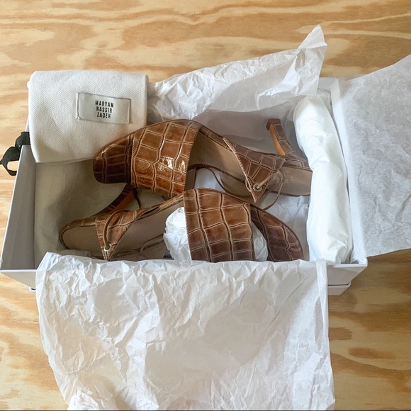 Maryam Nassir Zadeh Lark sandal in desert croc. - Picture 3 of 4